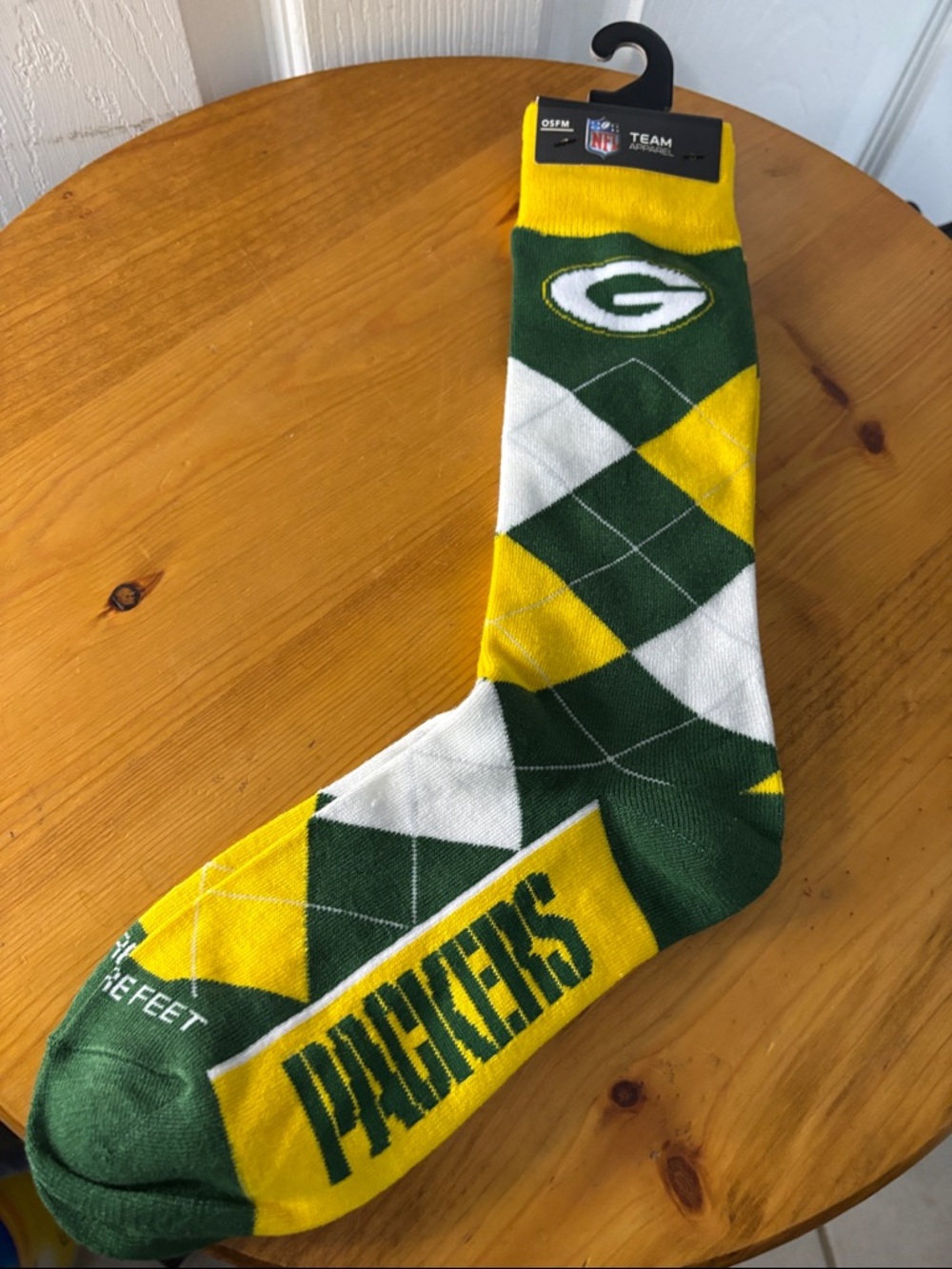 Green Bay Packers Argyle Men’s Small Crew Socks NWT